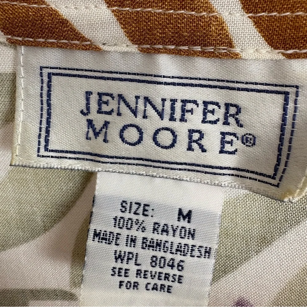 Jennifer Moore Maxi Dress Sz M Floral‎ Print Fit & Flare Tradwife Vintage Modest